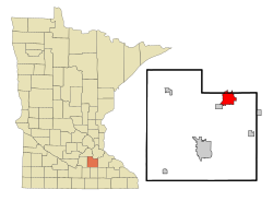 Rice County Minnesota Incorporated and Unincorporated areas Northfield Highlighted